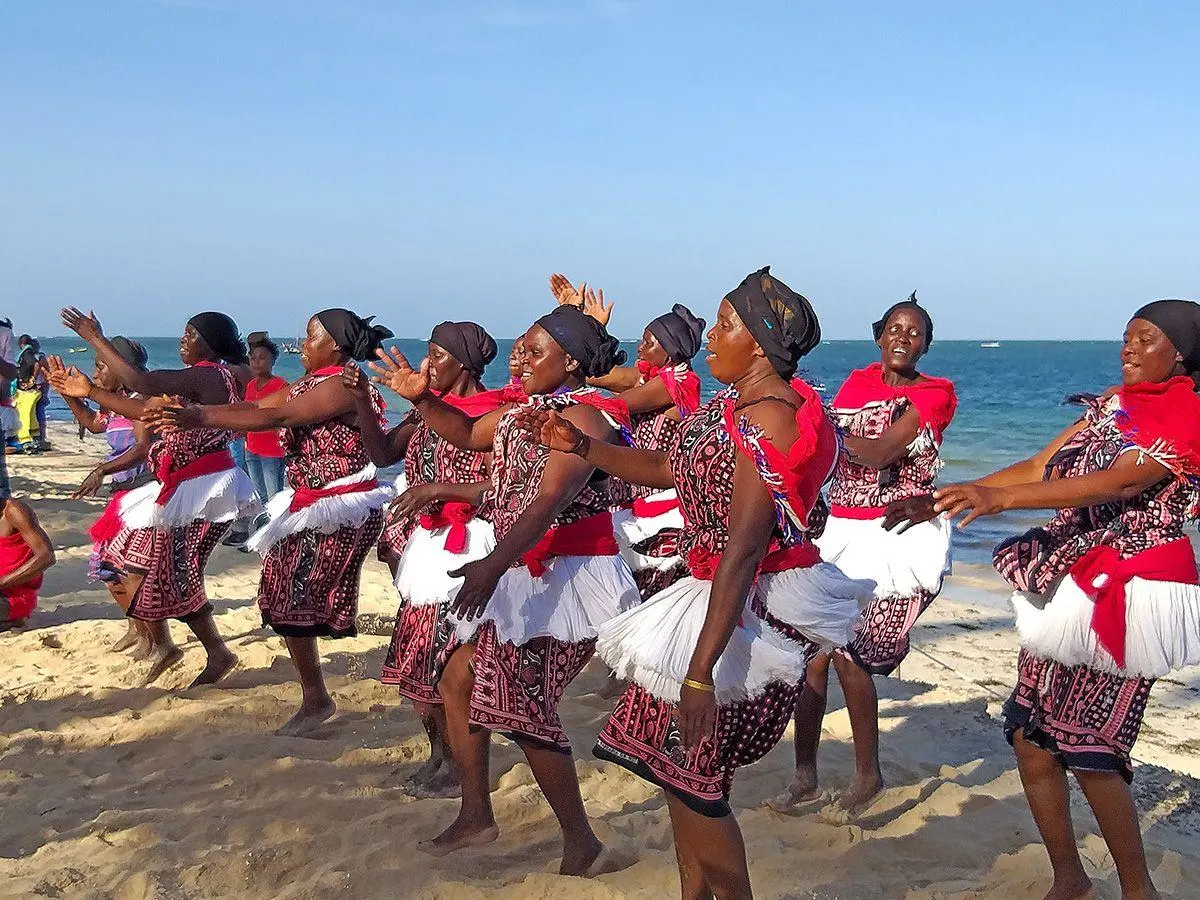Giriama cultural dance performance during Sudi Island excursion in Watamu